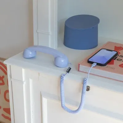Auricular teléfono retro azul para móvil USB-C | Happyideas