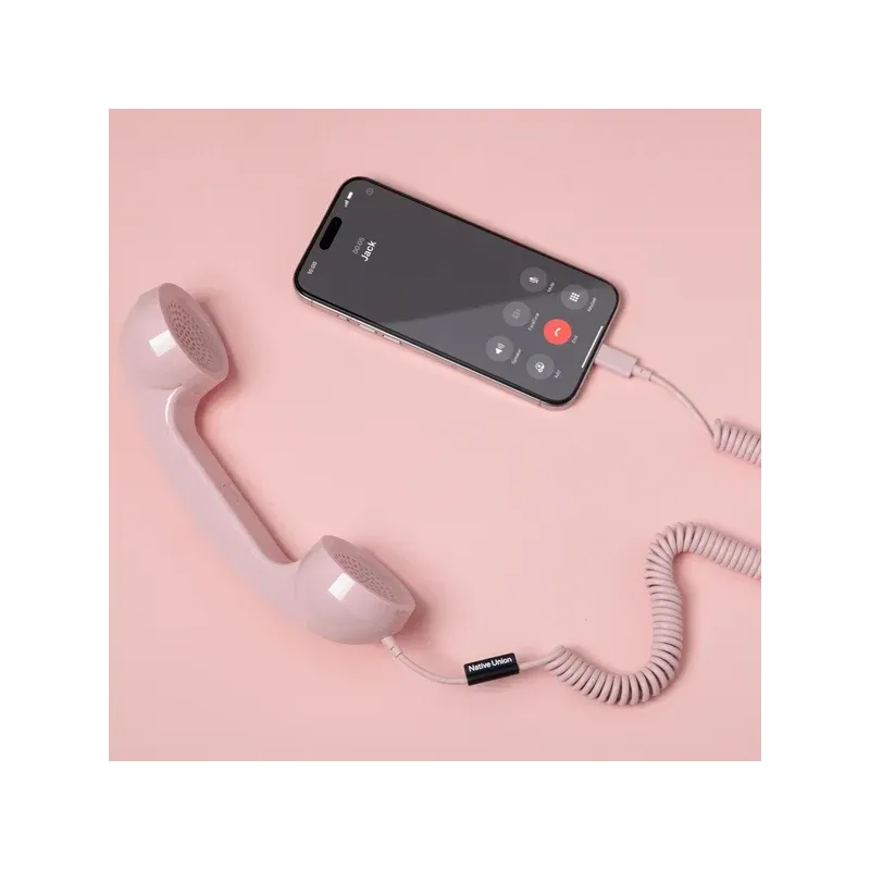 Pink Retro Phone Handset for Mobile, USB-C | Happyideas