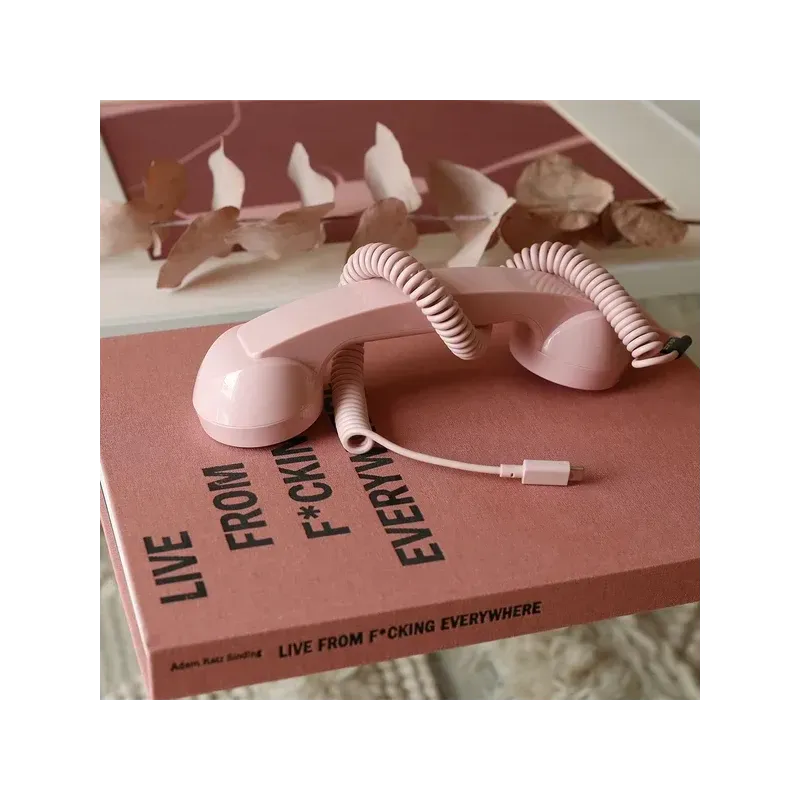 Pink Retro Phone Handset for Mobile, USB-C | Happyideas