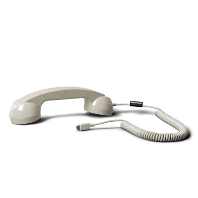 Auricular teléfono retro beige para móvil USB-C | Happyideas