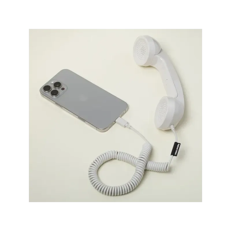 Auricular teléfono retro beige para móvil USB-C | Happyideas