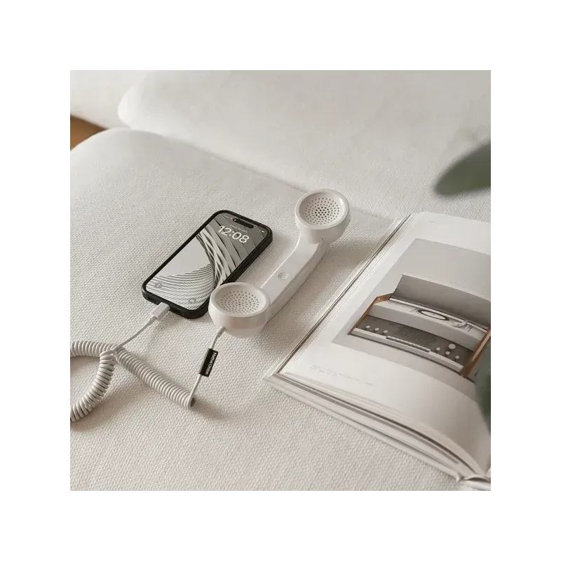 Beige Retro Phone Handset for Mobile, USB-C | Happyideas