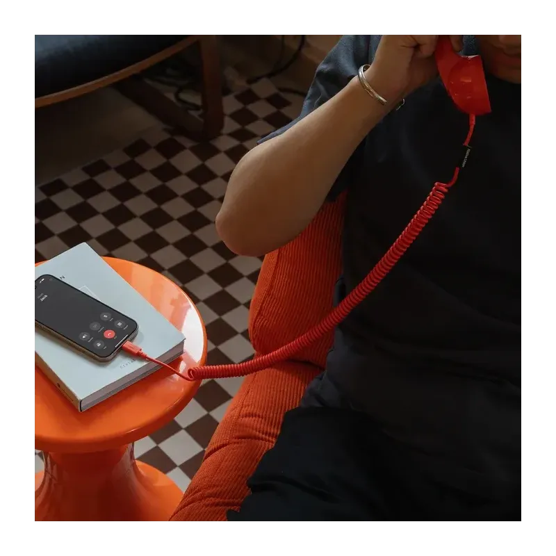 Auricular teléfono retro rojo para móvil USB-C | Happyideas