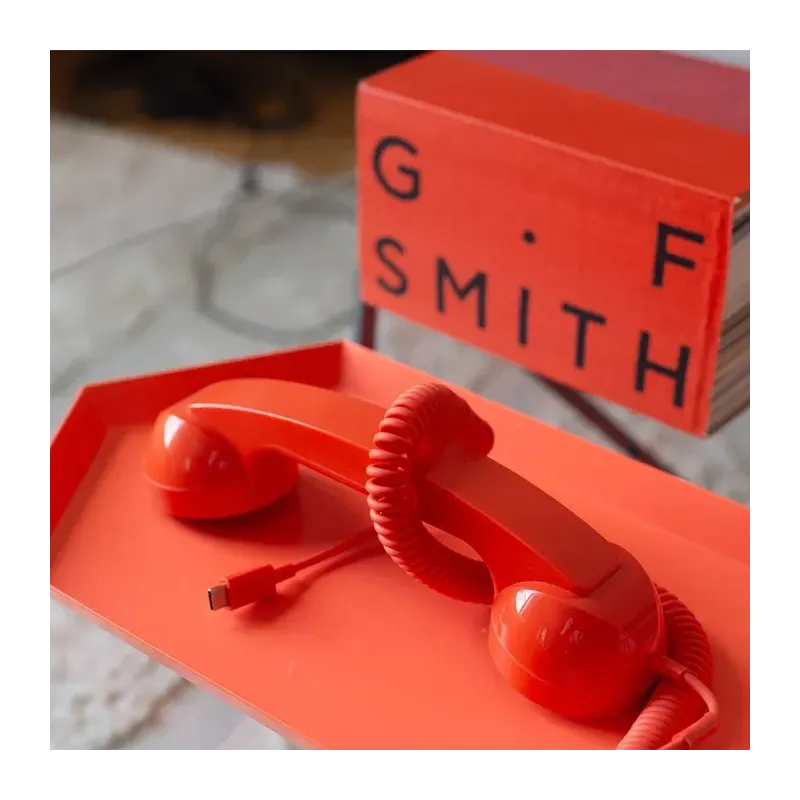 Red Retro Phone Handset for Mobile, USB-C | Happyideas