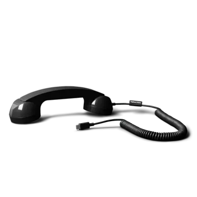Auricular teléfono retro negro para móvil USB-C | Happyideas