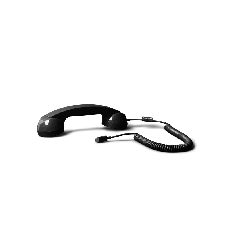 Black Retro Phone Handset for Mobile, USB-C | Happyideas