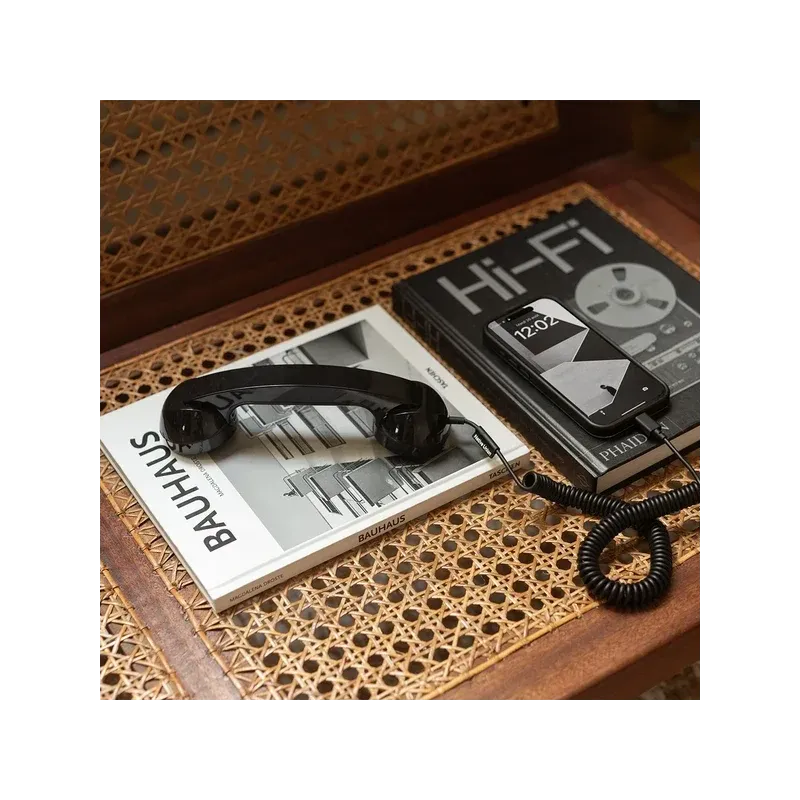 Black Retro Phone Handset for Mobile, USB-C | Happyideas