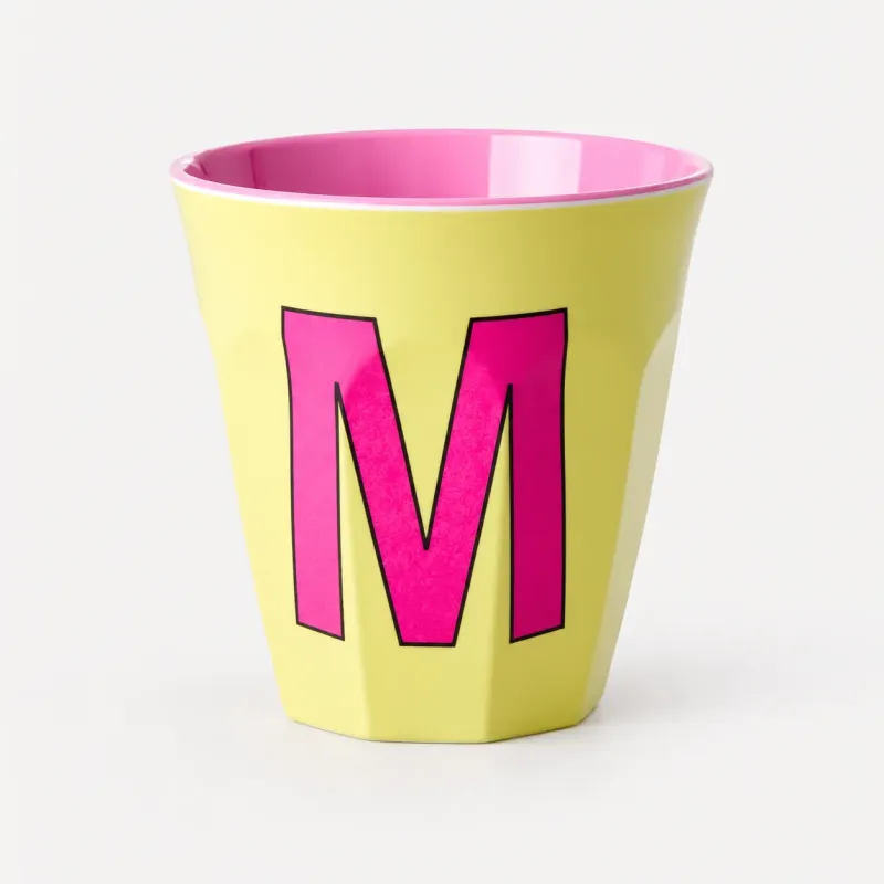 Melamine Tumbler letter M - Two tones | Happyideas