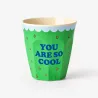 Vaso Snoopy Joe Cool verde de melamina | Happyideas