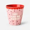 Vaso Snoopy y Woodstock rosa de melamina | Happyideas