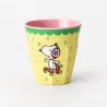 Vaso Snoopy patinador amarillo de melamina | Happyideas
