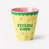 Vaso Snoopy patinador amarillo de melamina | Happyideas