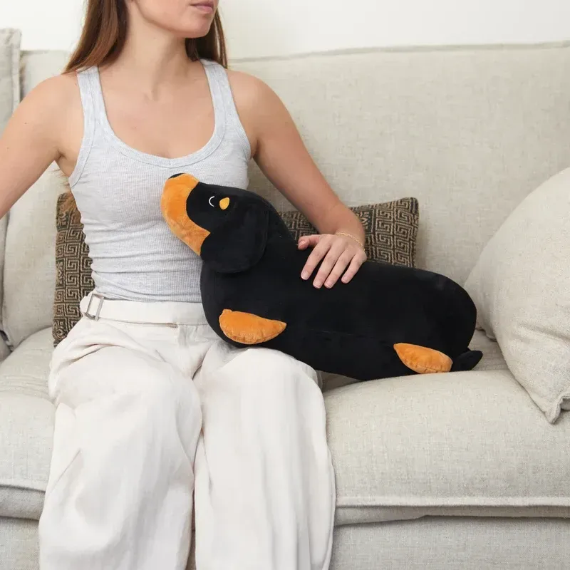 Black Dachshund Cushion Blanket 2-in-1 | Happyideas