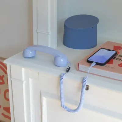 Auricular teléfono retro azul para móvil USB-C | Happyideas