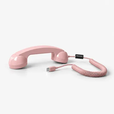 Auricular teléfono retro rosa para móvil USB-C | Happyideas