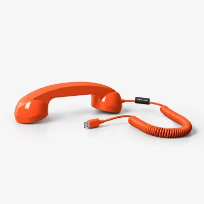 Auricular teléfono retro rojo para móvil USB-C | Happyideas