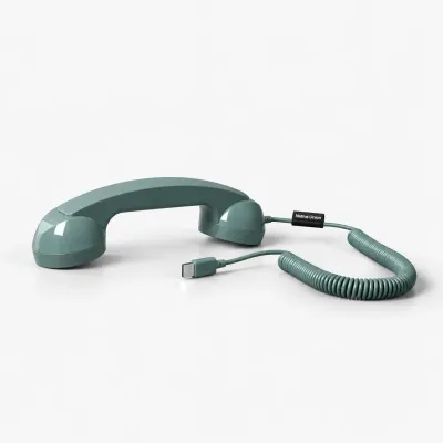 Auricular teléfono retro gris oscuro para móvil USB-C | Happyideas