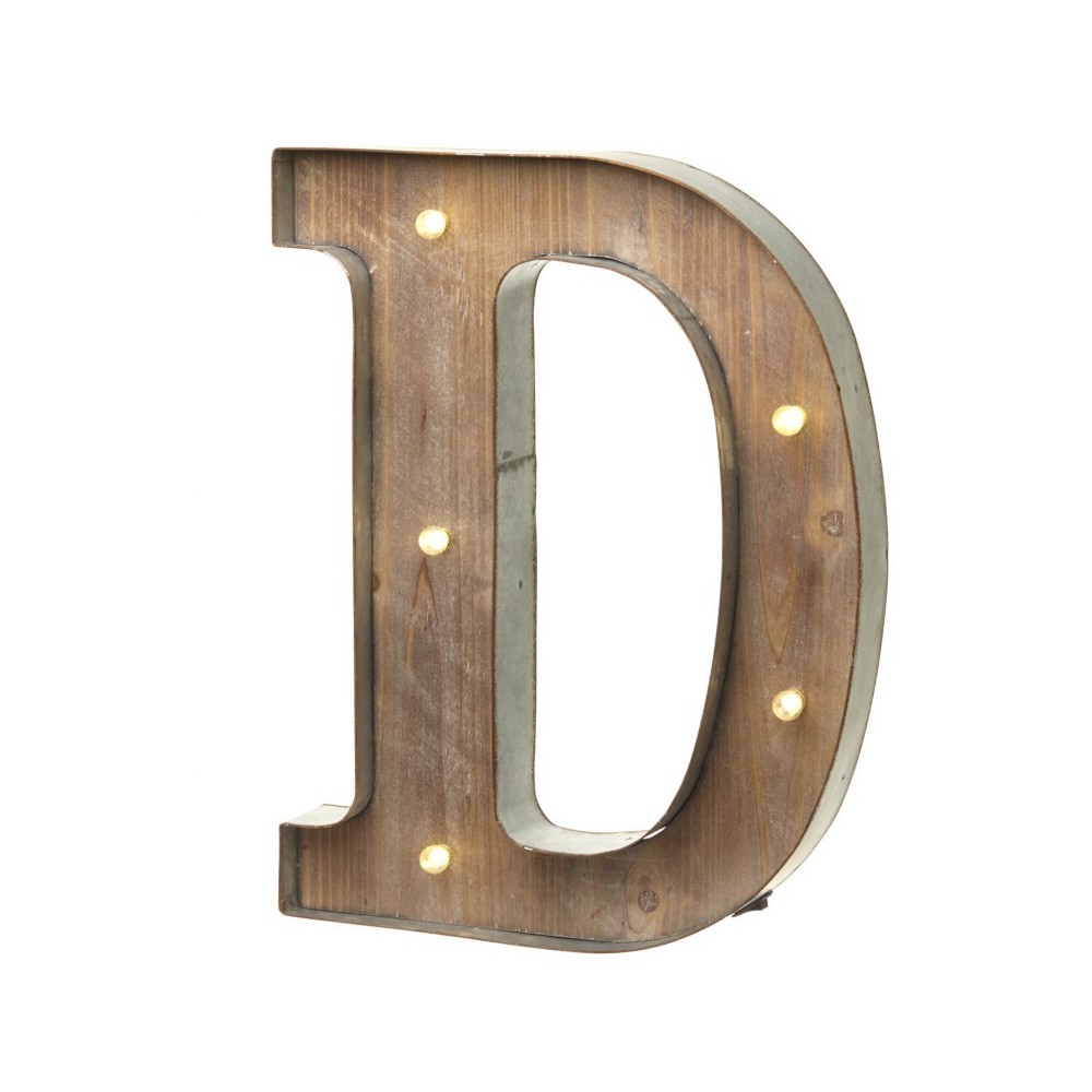 D letter with leds