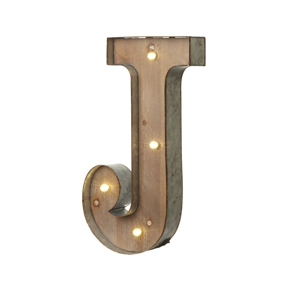 J letter with leds