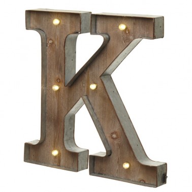 K letter with leds