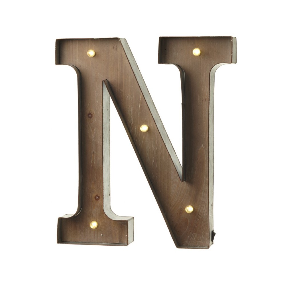 N letter with leds