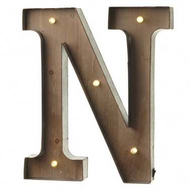 N letter with leds