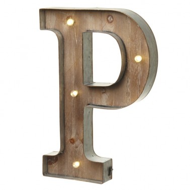 P letter with leds