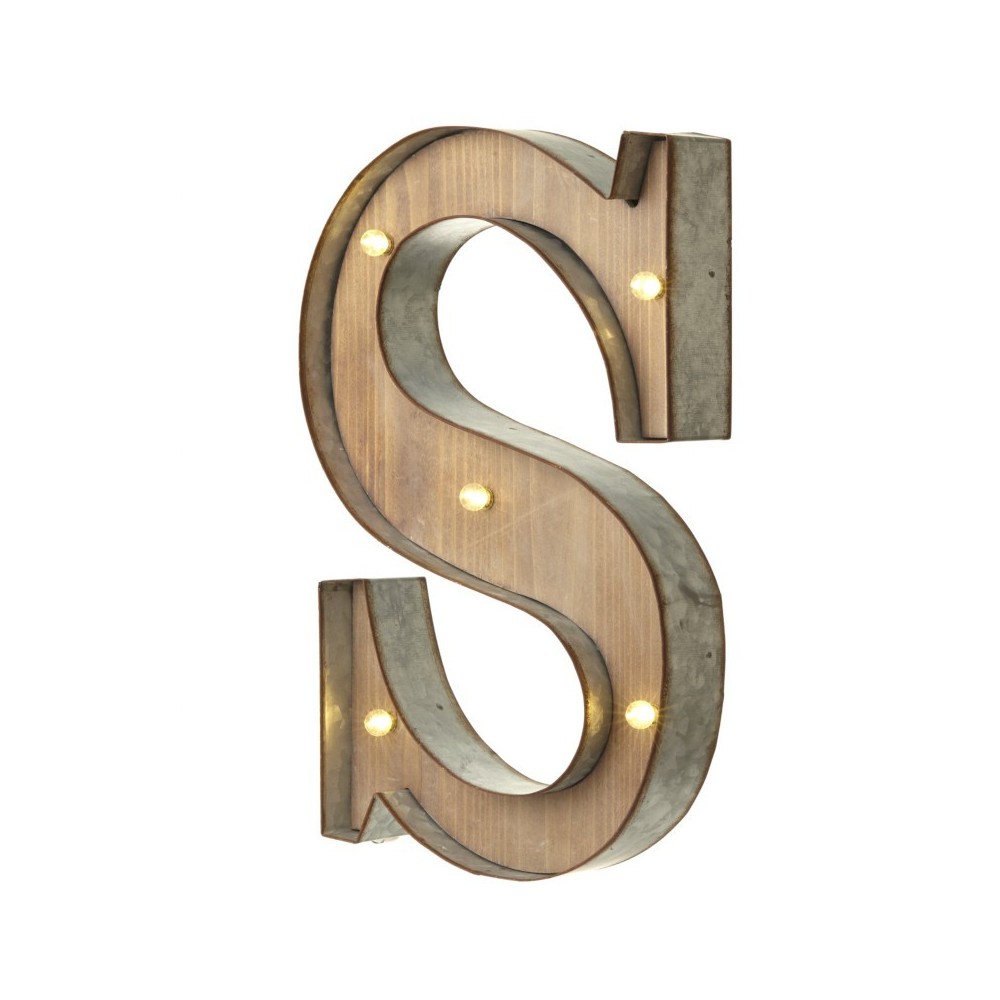 S letter with leds