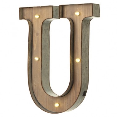 U letter with leds