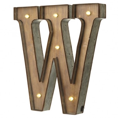 W letter with leds