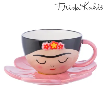 Taza+plato flor Frida