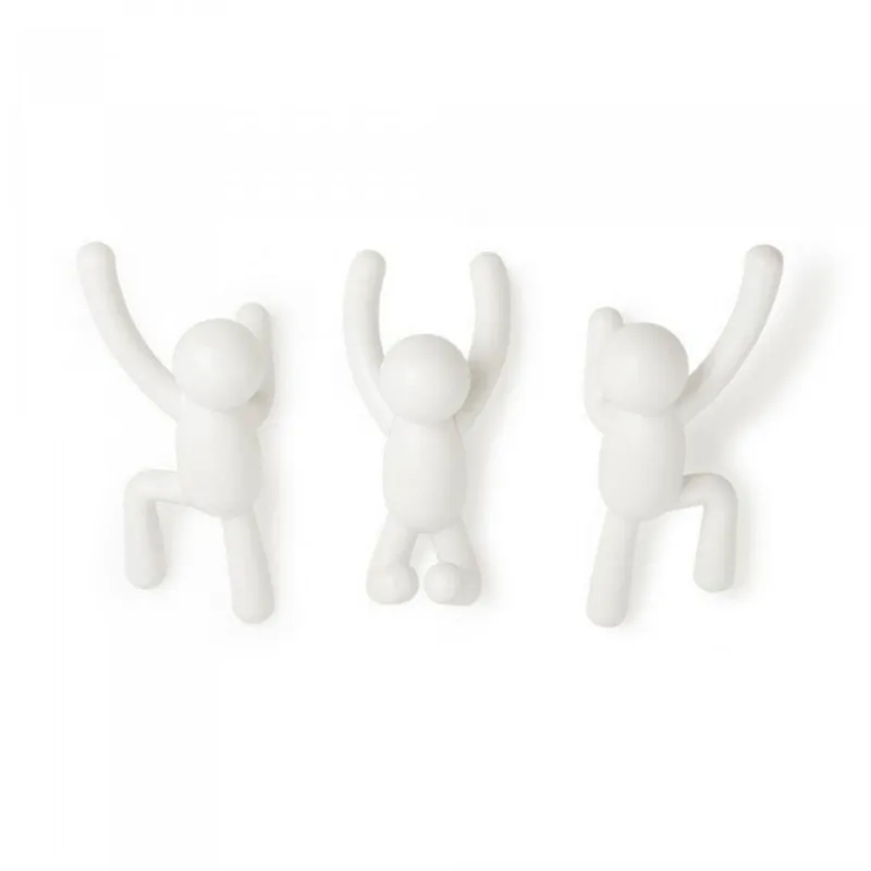 Buddy Wall Hooks White (set of 3) | Happyideas