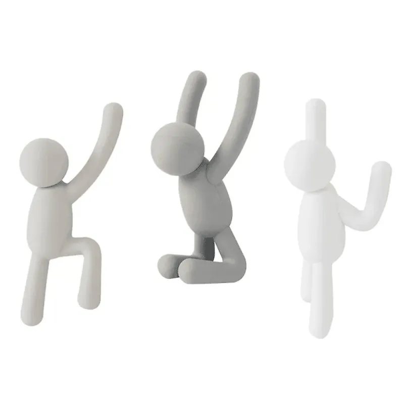 Buddy Wall Hooks Grey & White (set of 3) | Happyideas