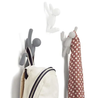 Set 3 perchas Buddy Gris y Blanco | Happyideas