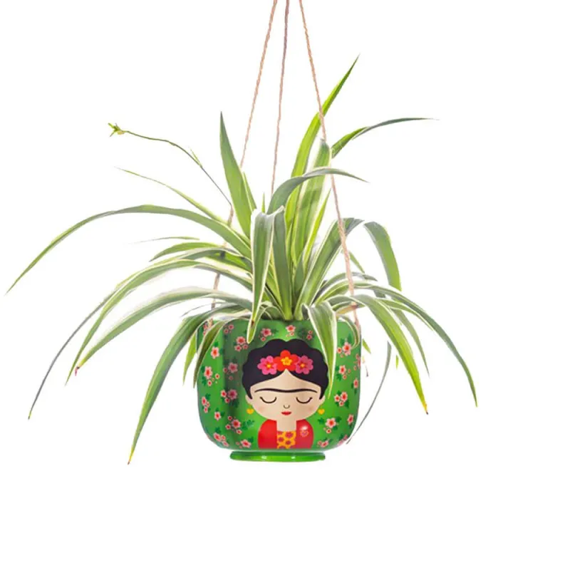 Maceta Frida colgante verde original | Happyideas