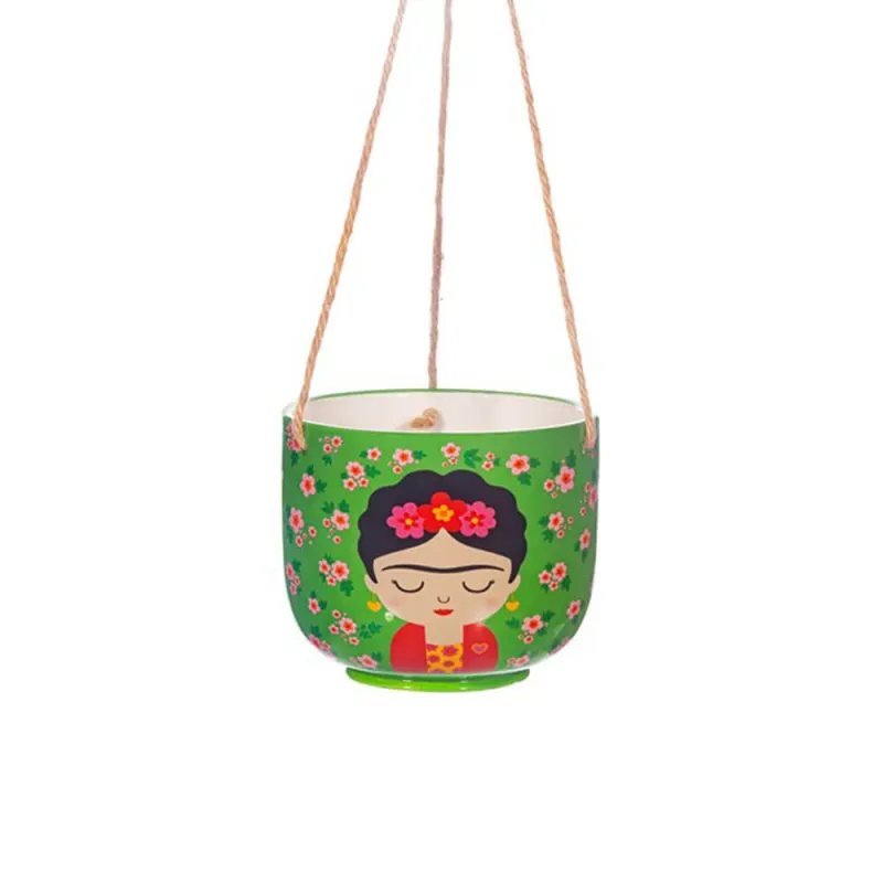 Maceta Frida colgante verde original | Happyideas