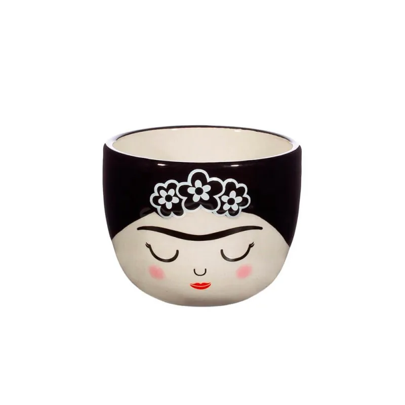 Frida Small Black and White Flowerpot at Happy Ideas