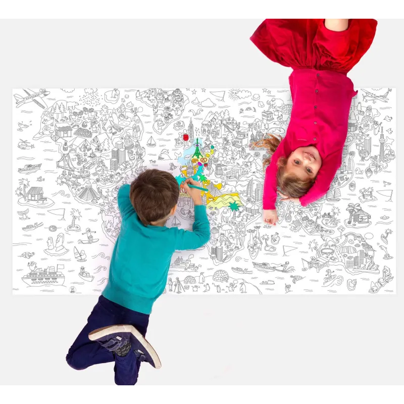 Póster XXL Atlas para colorear | Happyideas