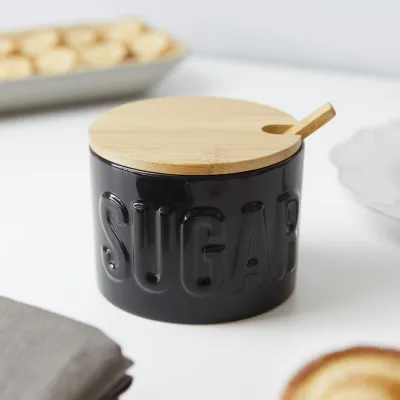 Azucarero Sugar con Cuchara Negro | Happyideas