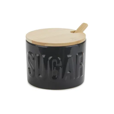 Azucarero Sugar con Cuchara Negro | Happyideas