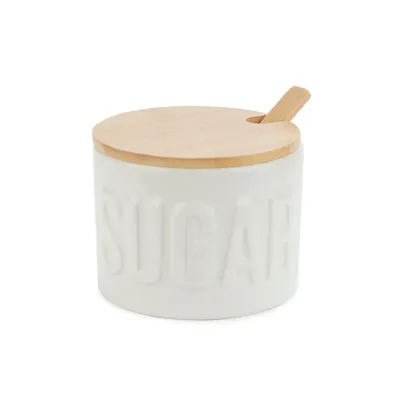 Azucarero Sugar con Cuchara Blanco | Happyideas