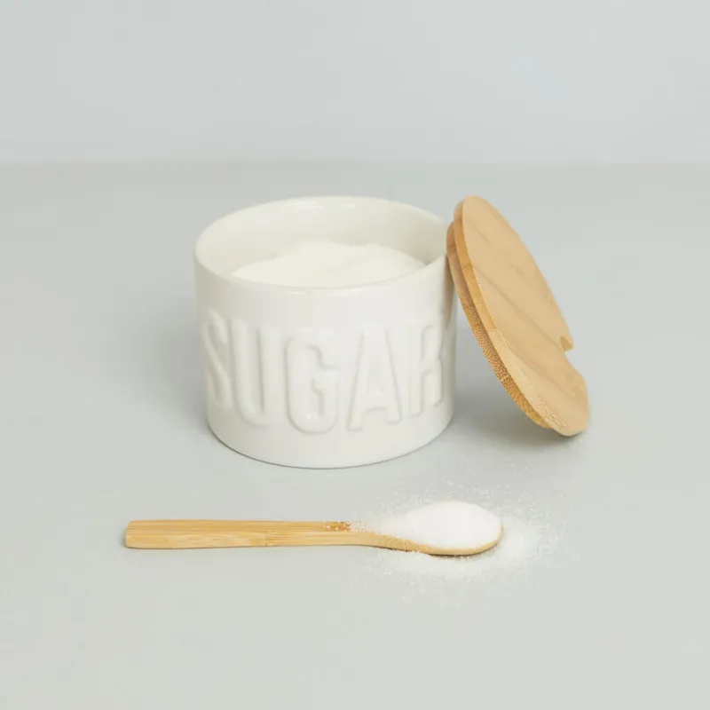 Azucarero Sugar con Cuchara Blanco | Happyideas
