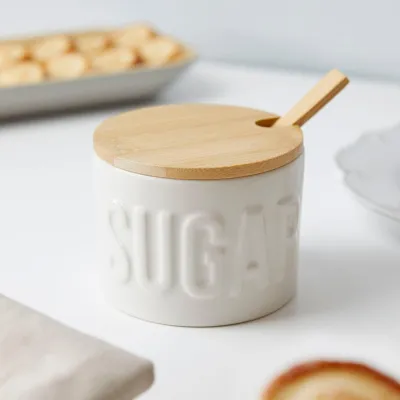 Azucarero Sugar con Cuchara Blanco | Happyideas