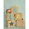 Raffia Square Basket with Lettter A | Happyideas