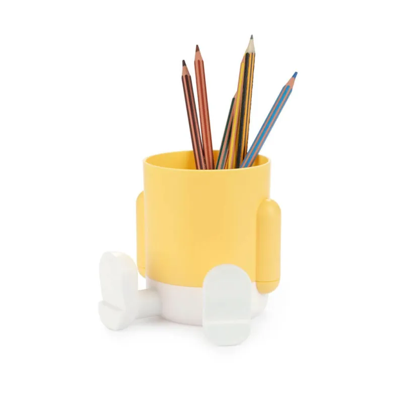 Portalápices Mr. Sitty amarillo divertido | Happyideas