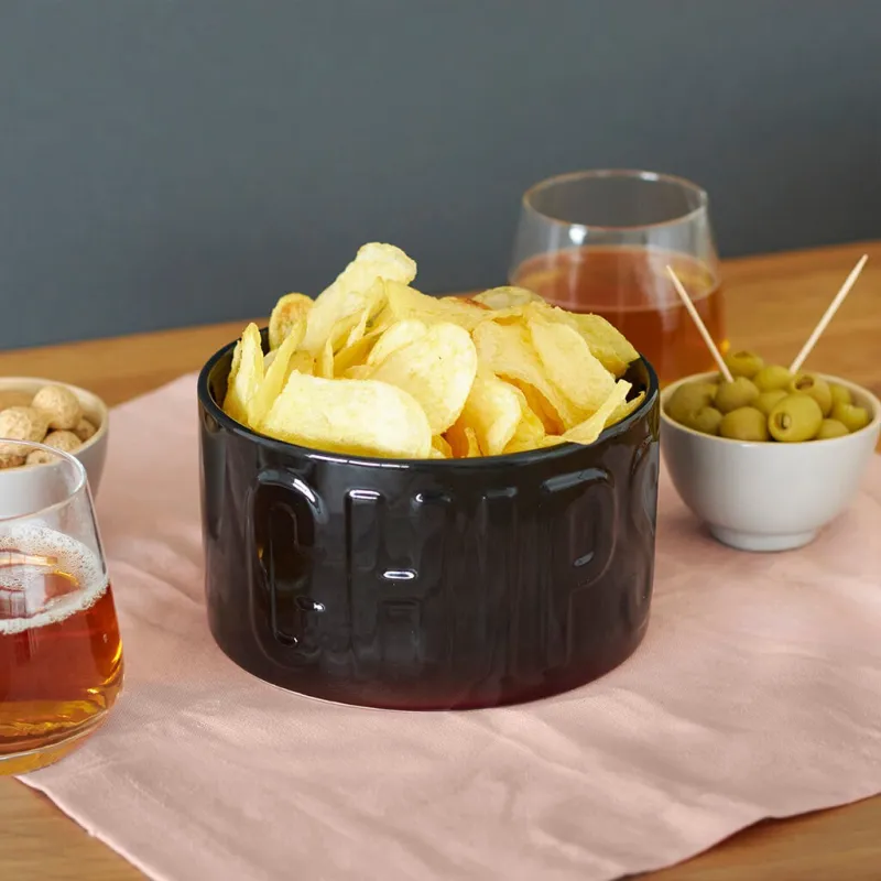 Cuenco aperitivo Chips Negro | Happyideas