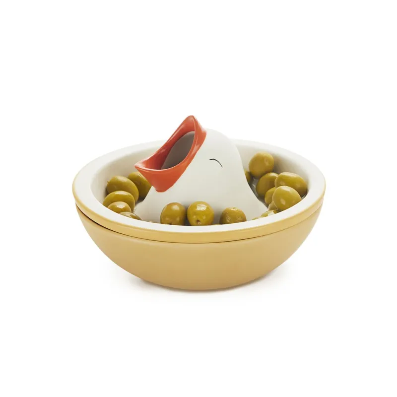 Cuenco aperitivo pájaro de cerámica con aceitunas - regalo original para mesa Happyideas