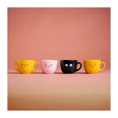 Juego de 4 tazas de café cute animales | Happyideas