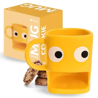 Taza para galletas amarilla con hueco | Happyideas