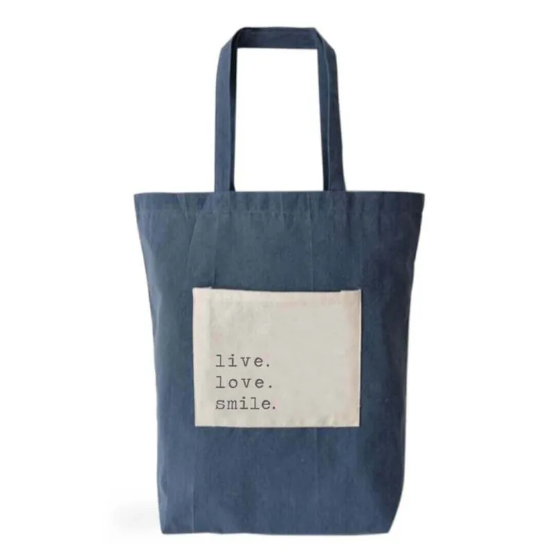 Blue Cotton Bag - Happyideas.com